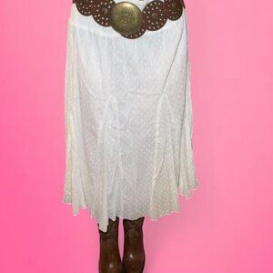 Vintage white polka dot skirt